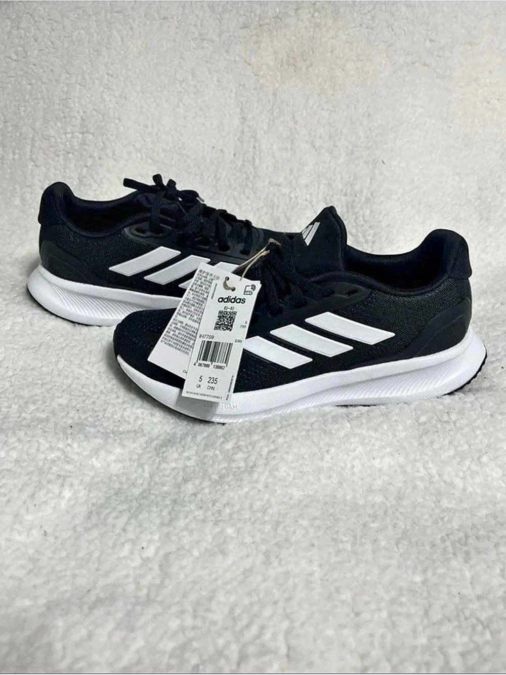 adidas Runfalcon 5 W Athletic Shoes Black & White US 6.5